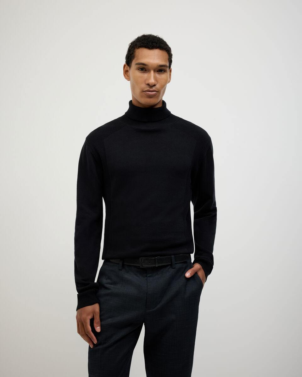 Dezra Roll Neck Knit, Black, hi-res